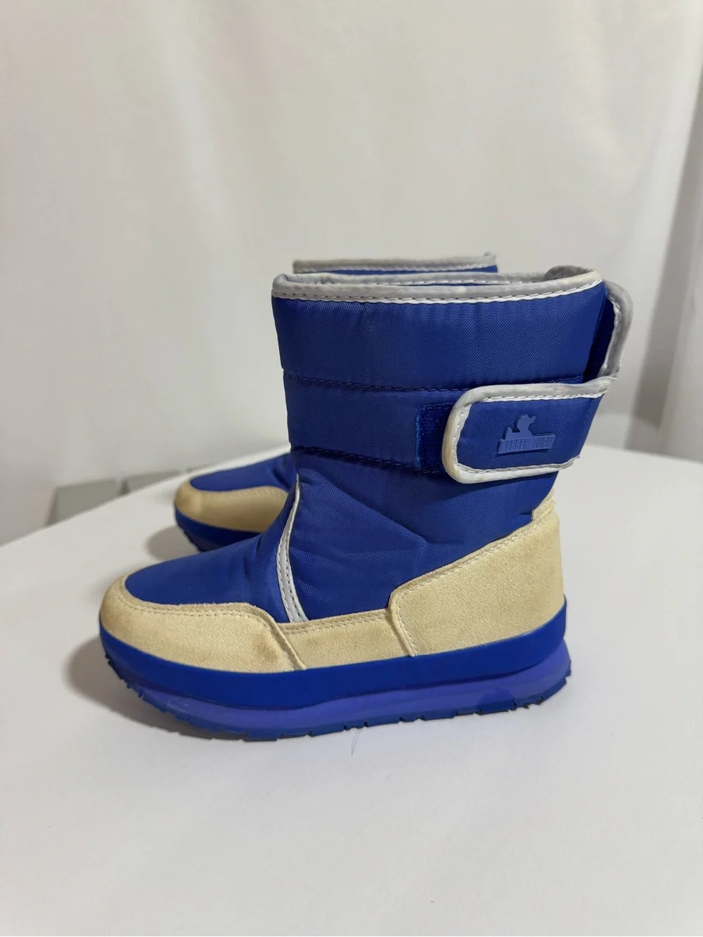 Rubber Duck Snowjogger Kids Blue Winter Boots Faux Fur Lined Size 1
